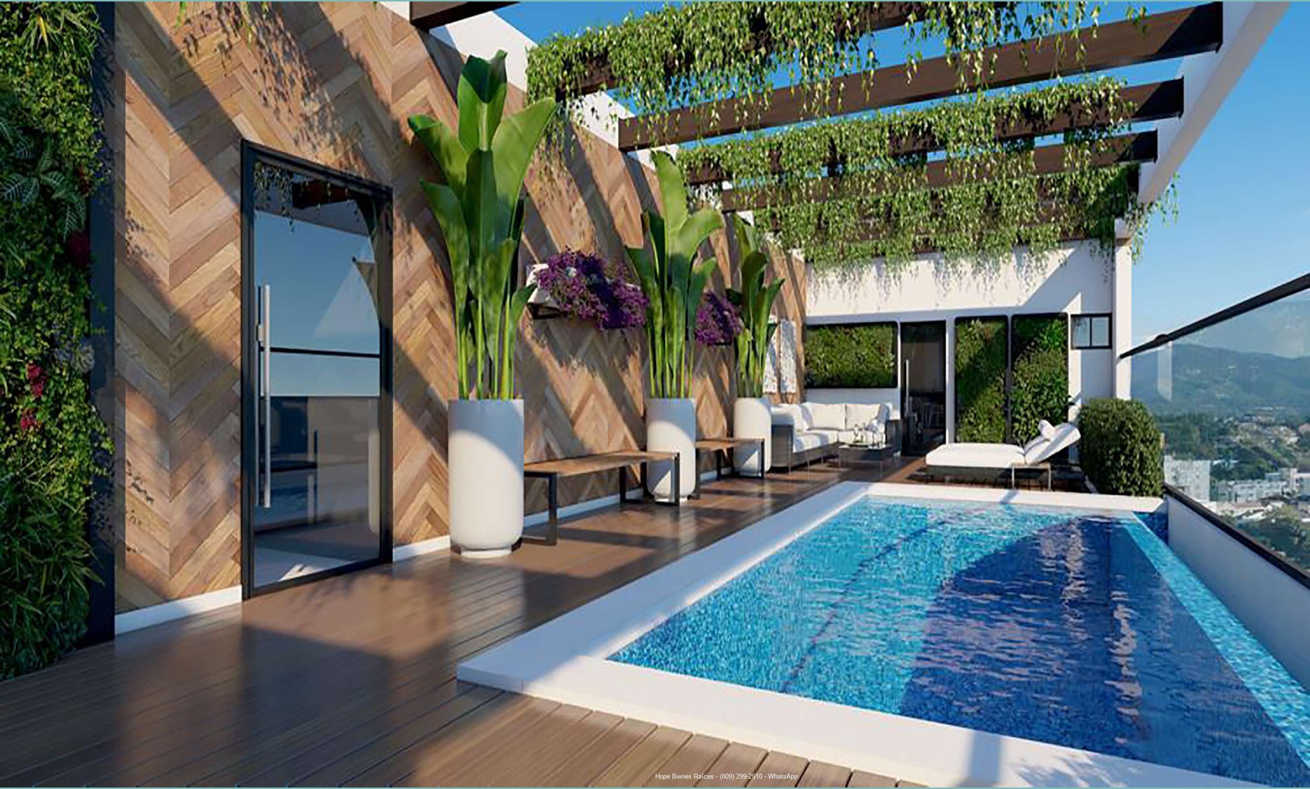 Rooftop con piscina y gimnasio