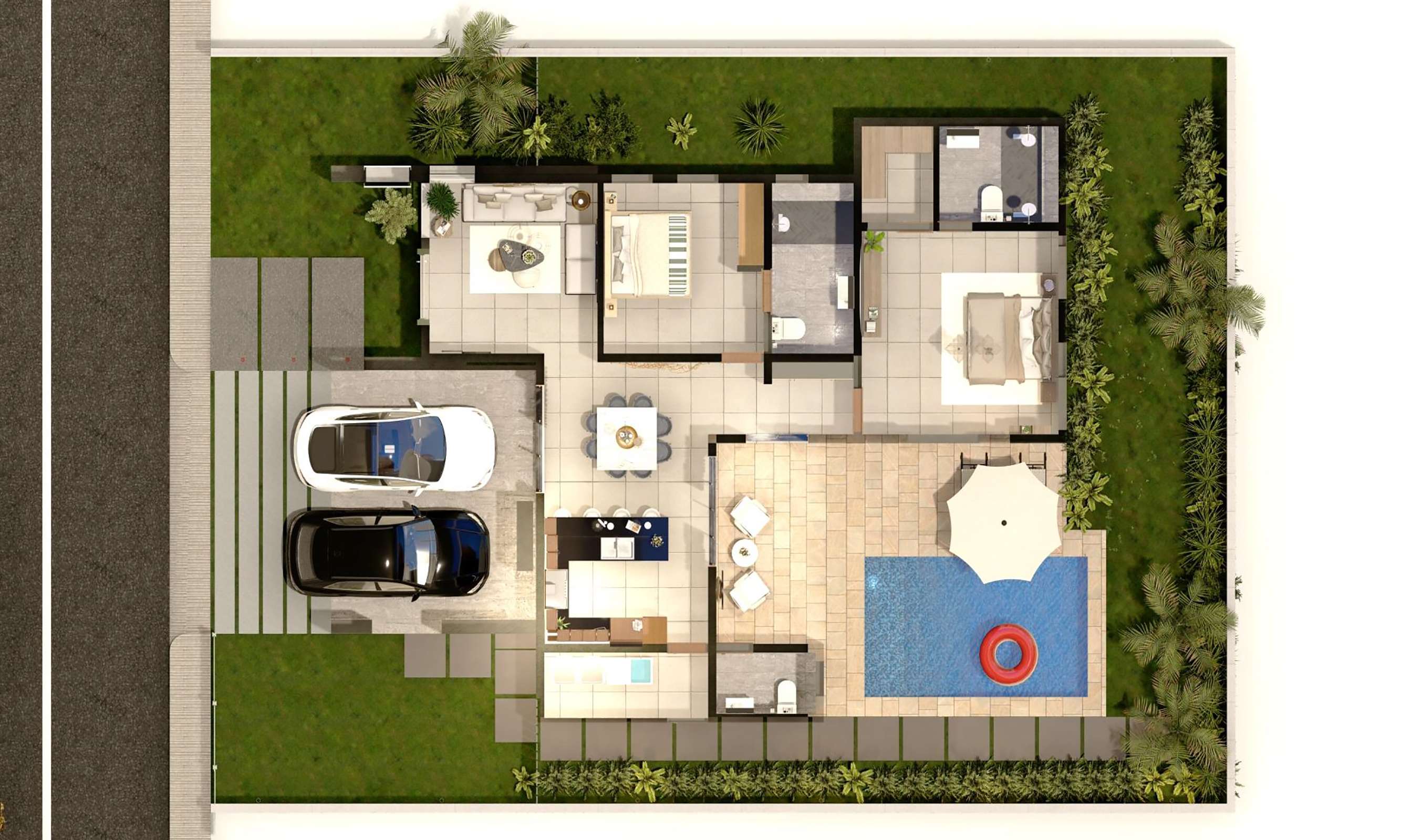 Plano arquitectónico de un nivel