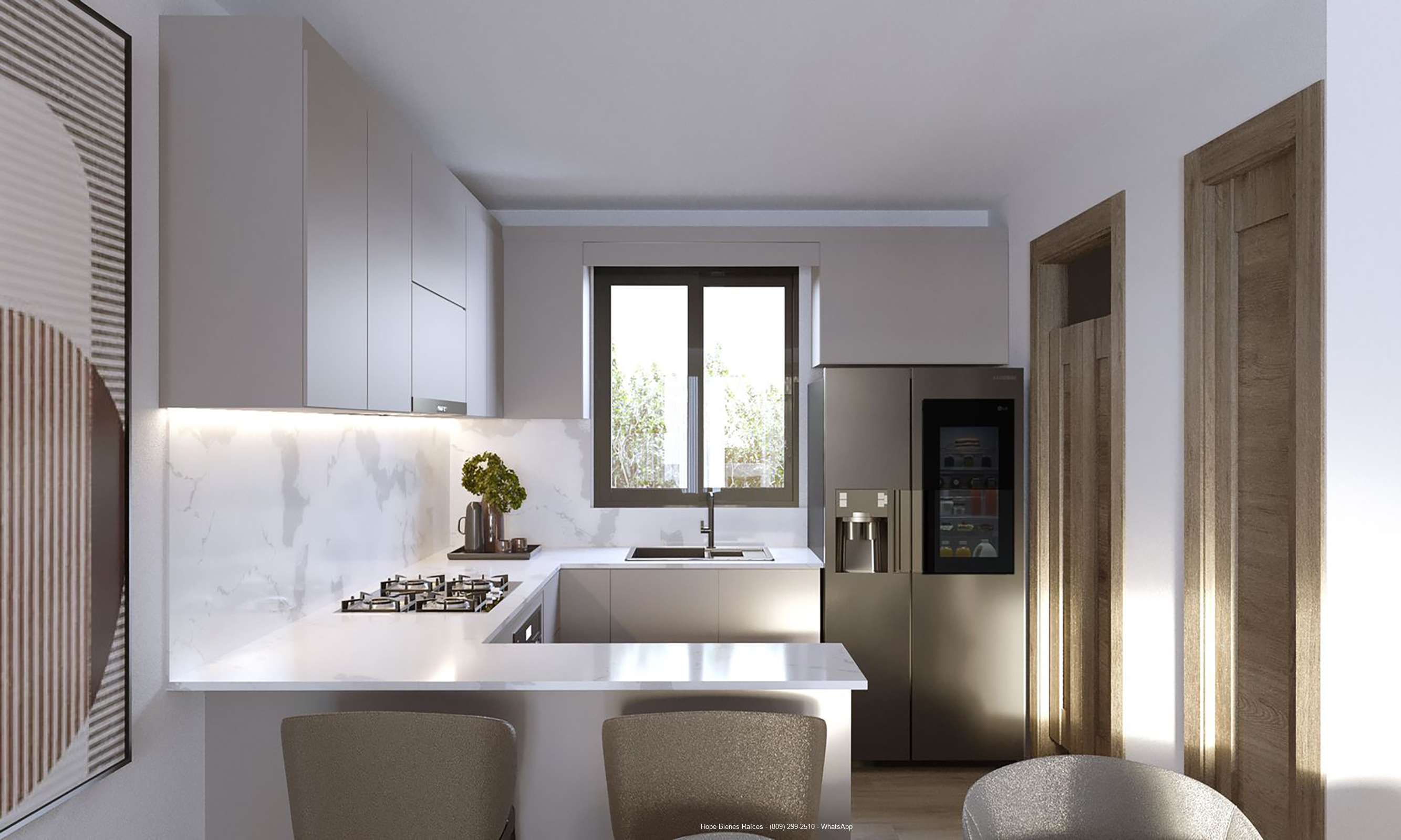 Cocina con desayunador